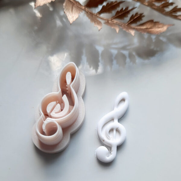 Music note polymer clay cutter creating earring pieces