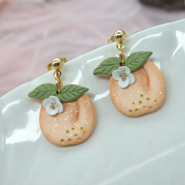 Polymer clay earrings for summer with a light color