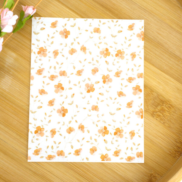 Water soluble paper transfer sheet for polymer clay with a spring flower patter