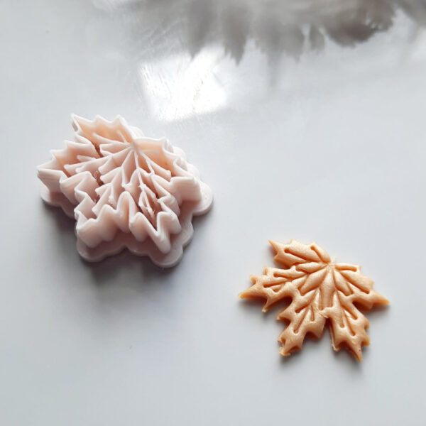 Maple leaf-shaped polymer clay cutter perfect for creating fall-themed earrings