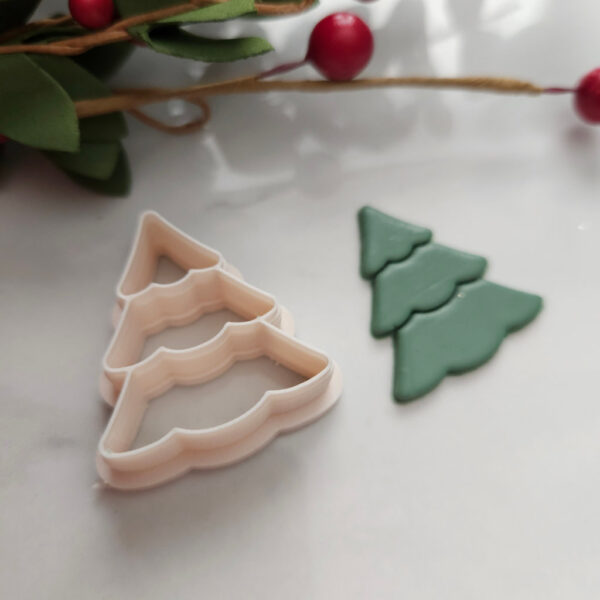 DIY earring tool: Christmas tree polymer clay cutter for handcrafted jewelry.