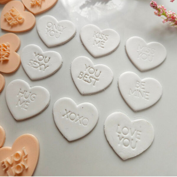 Love You message clay cutter for heartfelt Valentine's Day jewelry pieces