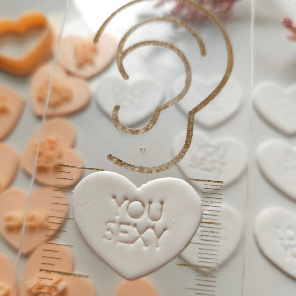 Miss You message heart clay cutter for personalized Valentine's earrings