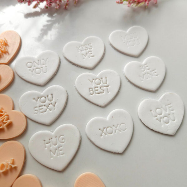 Be Mine stamped polymer clay cutter for romantic earring creation