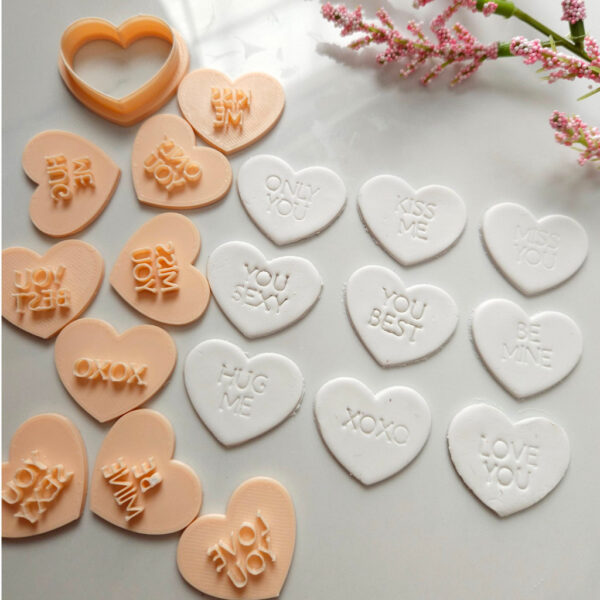 Heart-shaped polymer clay cutter for Valentine's Day earring crafting