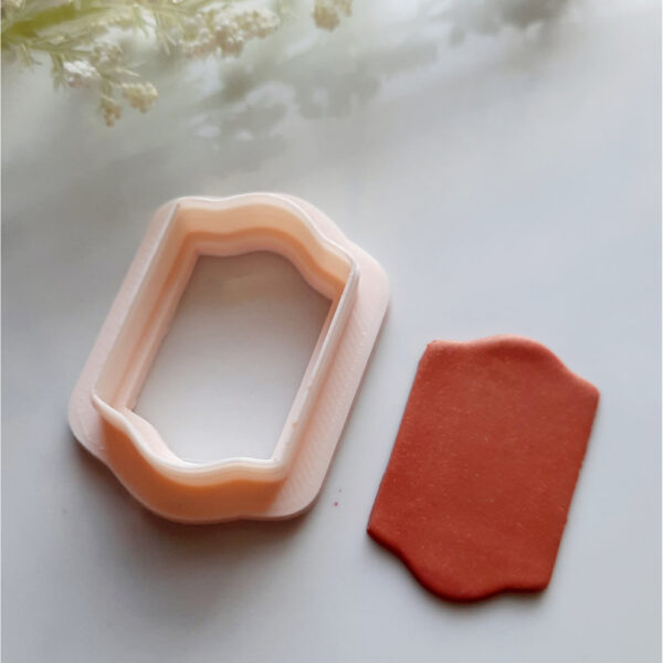 Handmade Clay Earring Cutters in a decorative frame shape for artisan jewelry