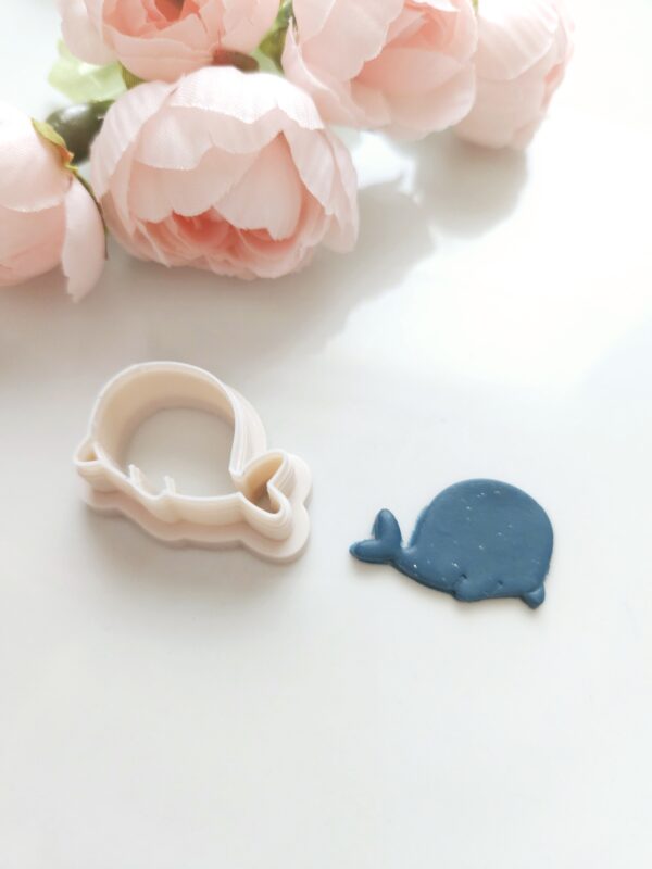 Polymer clay cutter that has a whale shape